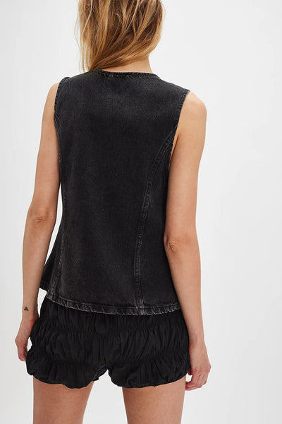 Casual Slim Fit Buttoned Women Clothing Denim Sleeveless Vest