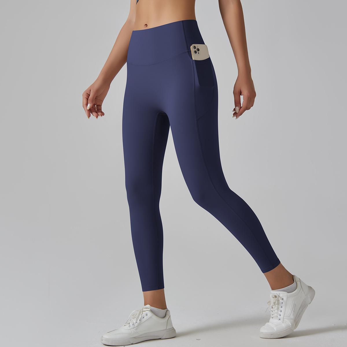 Pocket Abdominal Pants-Dark Blue