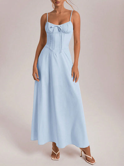 Elegant Evening Dress Short Sleeve Solid Color Dress Women Clothing Autumn Winter