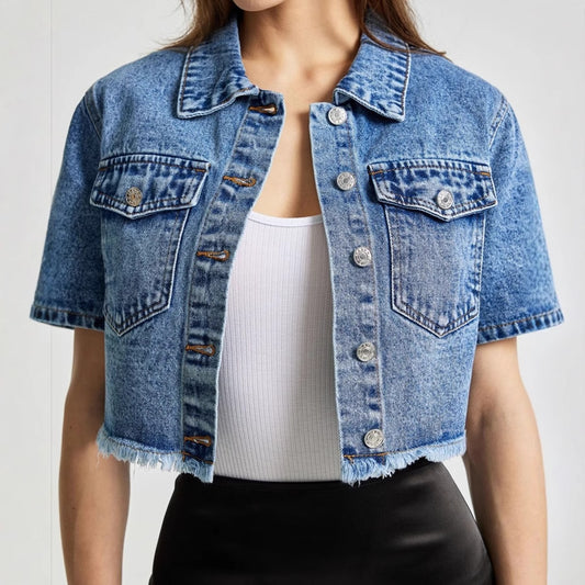 Casual Women Wear Thin Looking Top Denim Coat