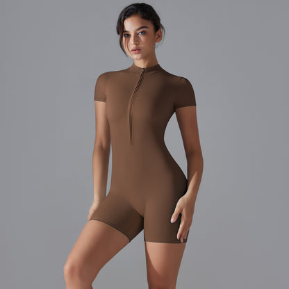 Shorts Jumpsuit-Chestnut