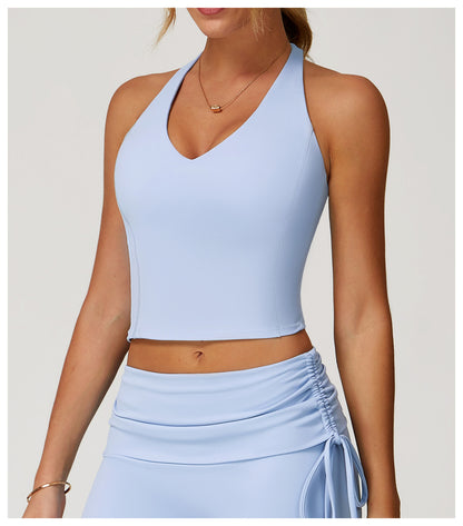 Nude Feel Yoga Vest H Shaped Beauty Back Quick-Drying Workout Top Outdoor Running Exercise Underwear