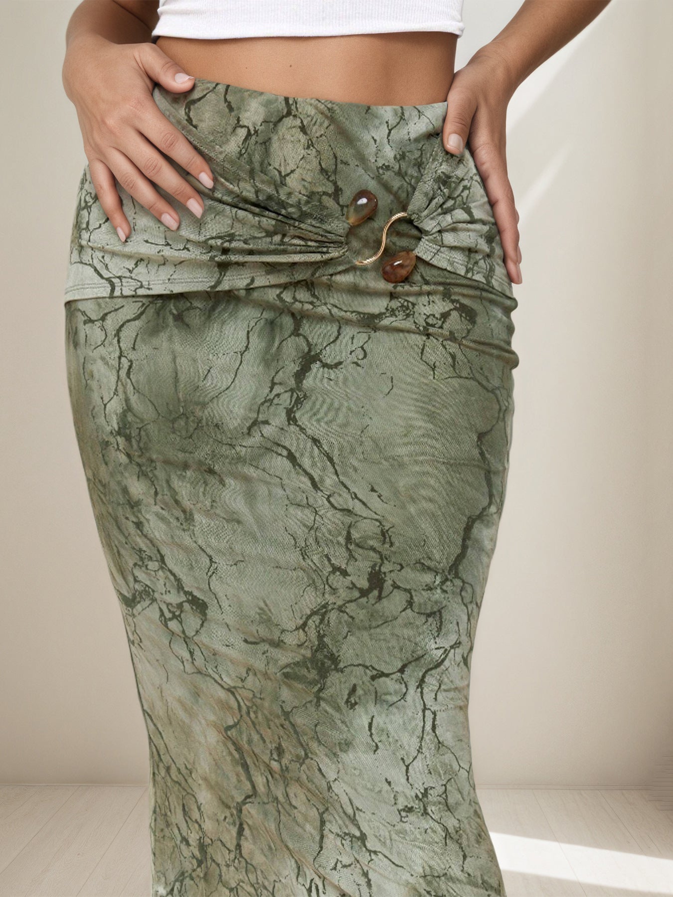 Retro Print Skirt Summer Niche Characteristic Sexy Slim Sheath Dress