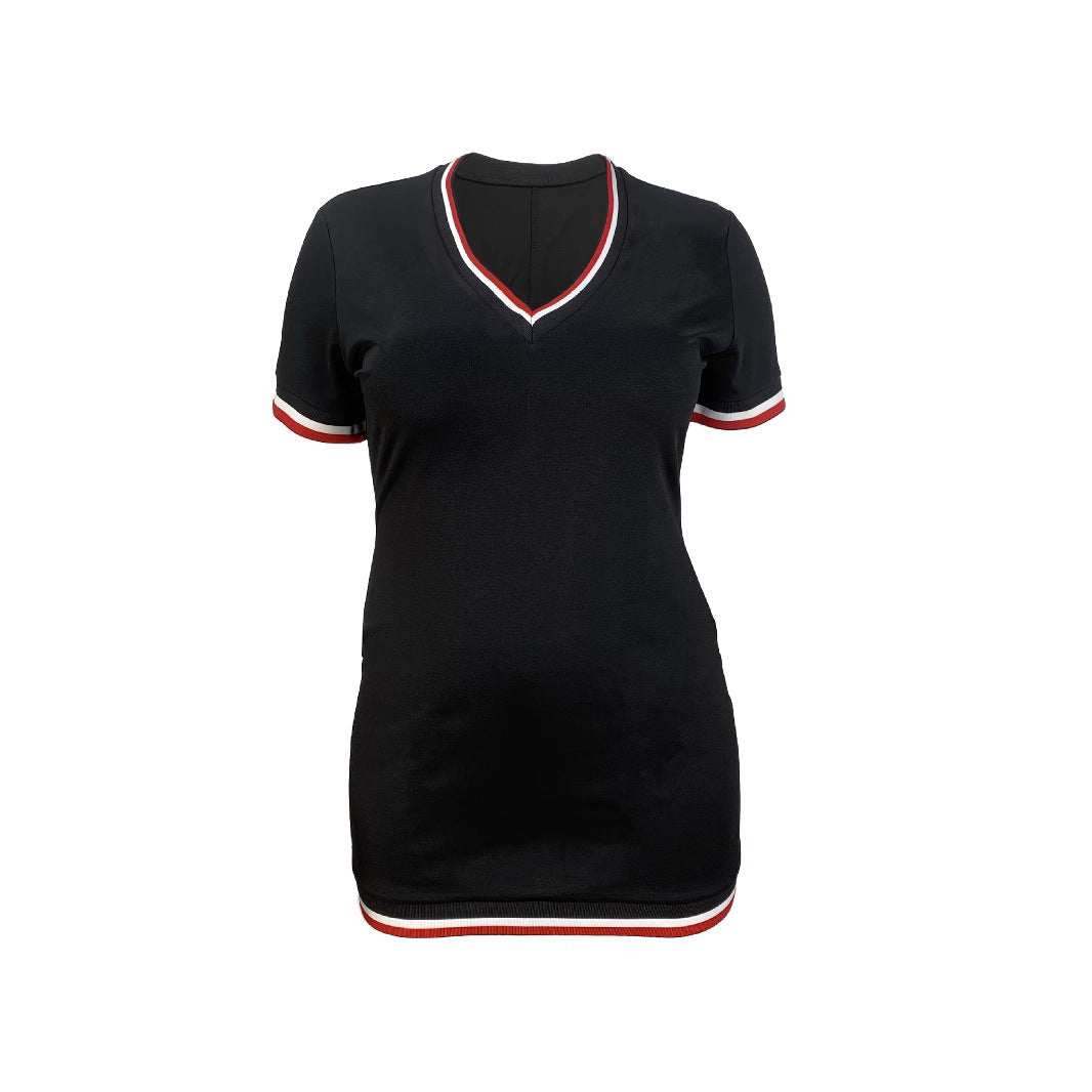 Plus Size Home Indoor Outing Party Sexy V neck Hip Short Dress