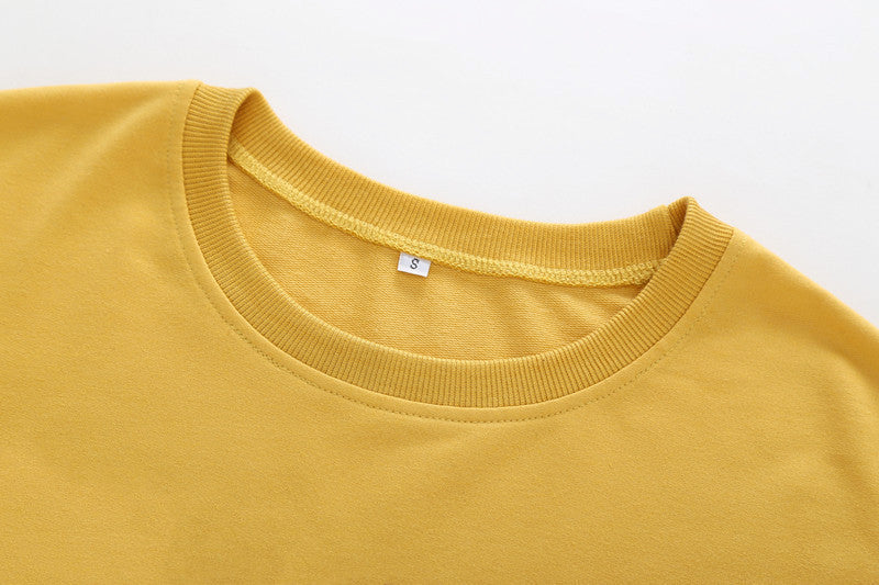 Women Clothing Autumn Winter York Letter Graphic Printing Short Loose Long Sleeves Sweatshirt