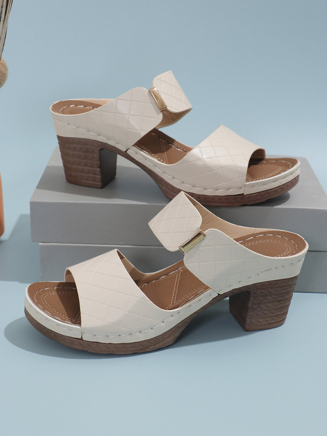 Arrival Summer Wedge One Word Strap Peep Toe Slippers Women Thick Heel Beach Sandals - GLAMWEARS