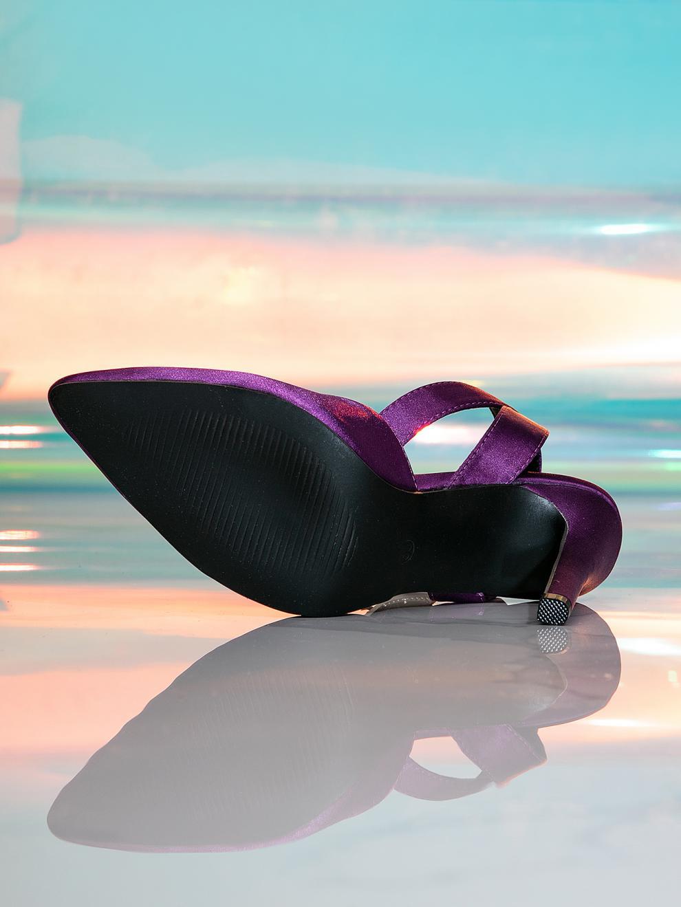 Women Cocktail Shoes High Heel Stiletto Low Mouth Satin Surface Pointed Toe Side Hollow Out Cutout out Pumps