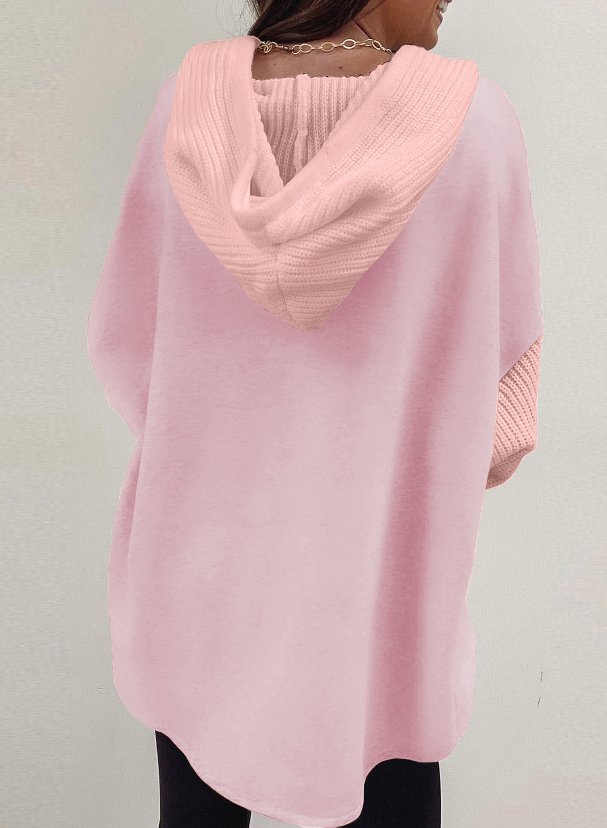 Fall Winter Women Clothing Sweater Patchwork Hoodie Casual Coat for Women