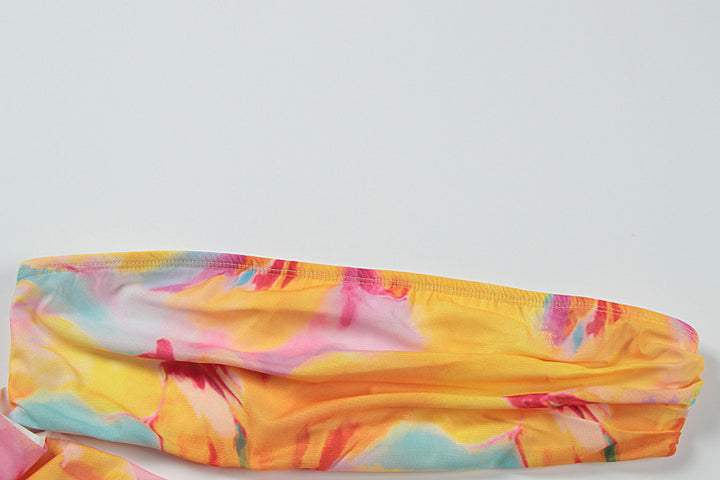 Women Clothing Summer Printed Sexy Beach Holiday off Shoulder Tube Top Package Hip Dress - GLAMWEARS