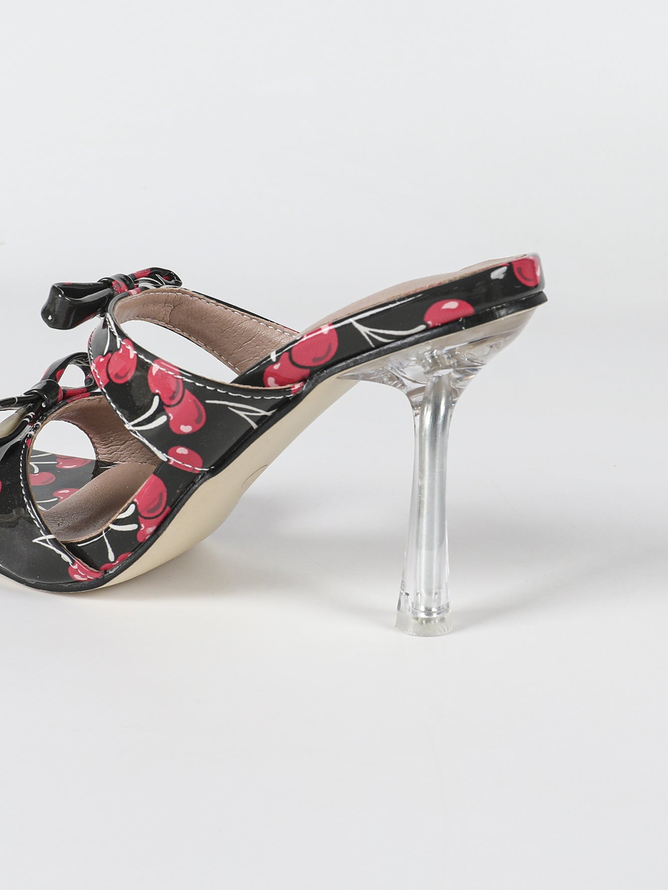 Summer Sandals Women All Match Word with Chunky Heel Crystal Transparent High Heel Shoes Women