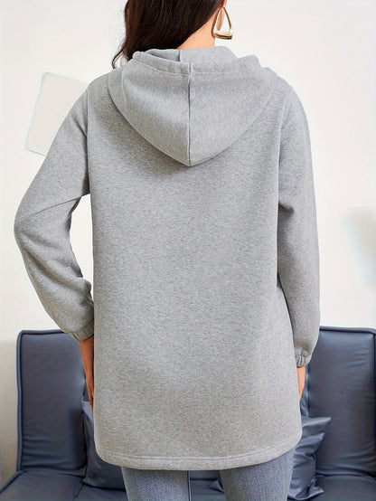Sweater Outdoor Autumn Winter Casual Loose Long Sleeve Sweatershirt Half Zipper Ladies