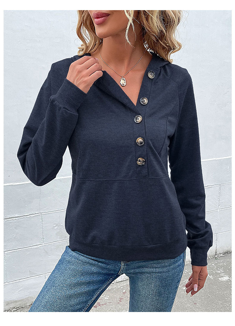 Autumn Winter Women Clothing Long Sleeve Solid Color Women Hoodie