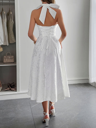 Elegant Elegant Halter Waist Maxi Dress Women Clothing Summer