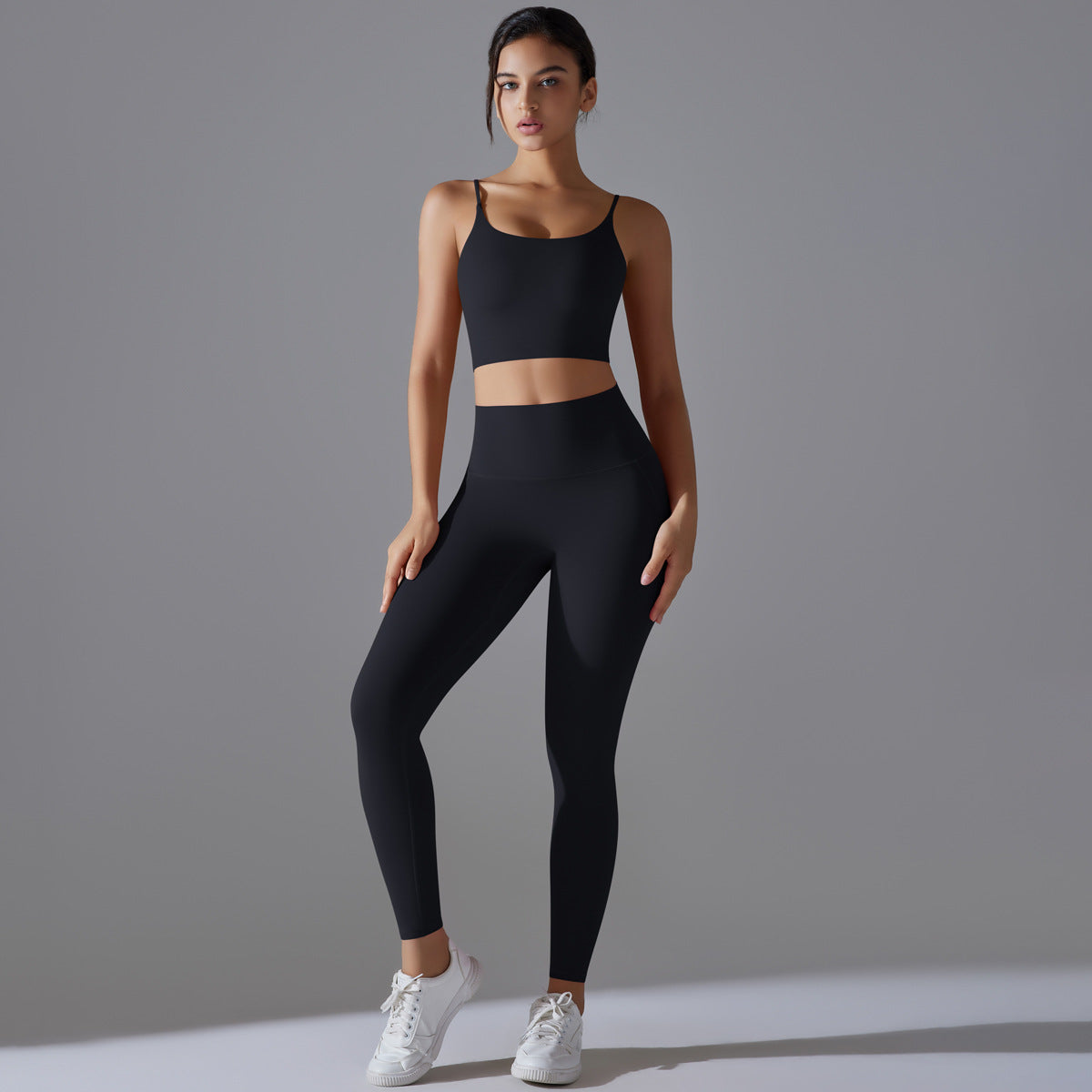 Nude Feel Skin Friendly Vest Yoga Clothes High Strength Workout Clothes Pilates Running Sports Sling Top Set