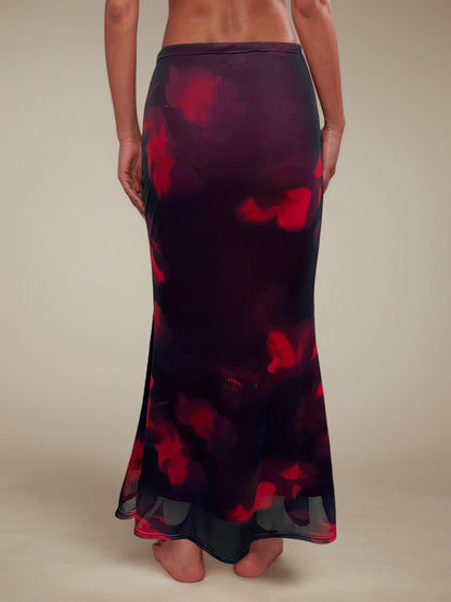 Summer Elegant Skirt Sexy Sexy Retro Printing Slim Fit Maxi Dress