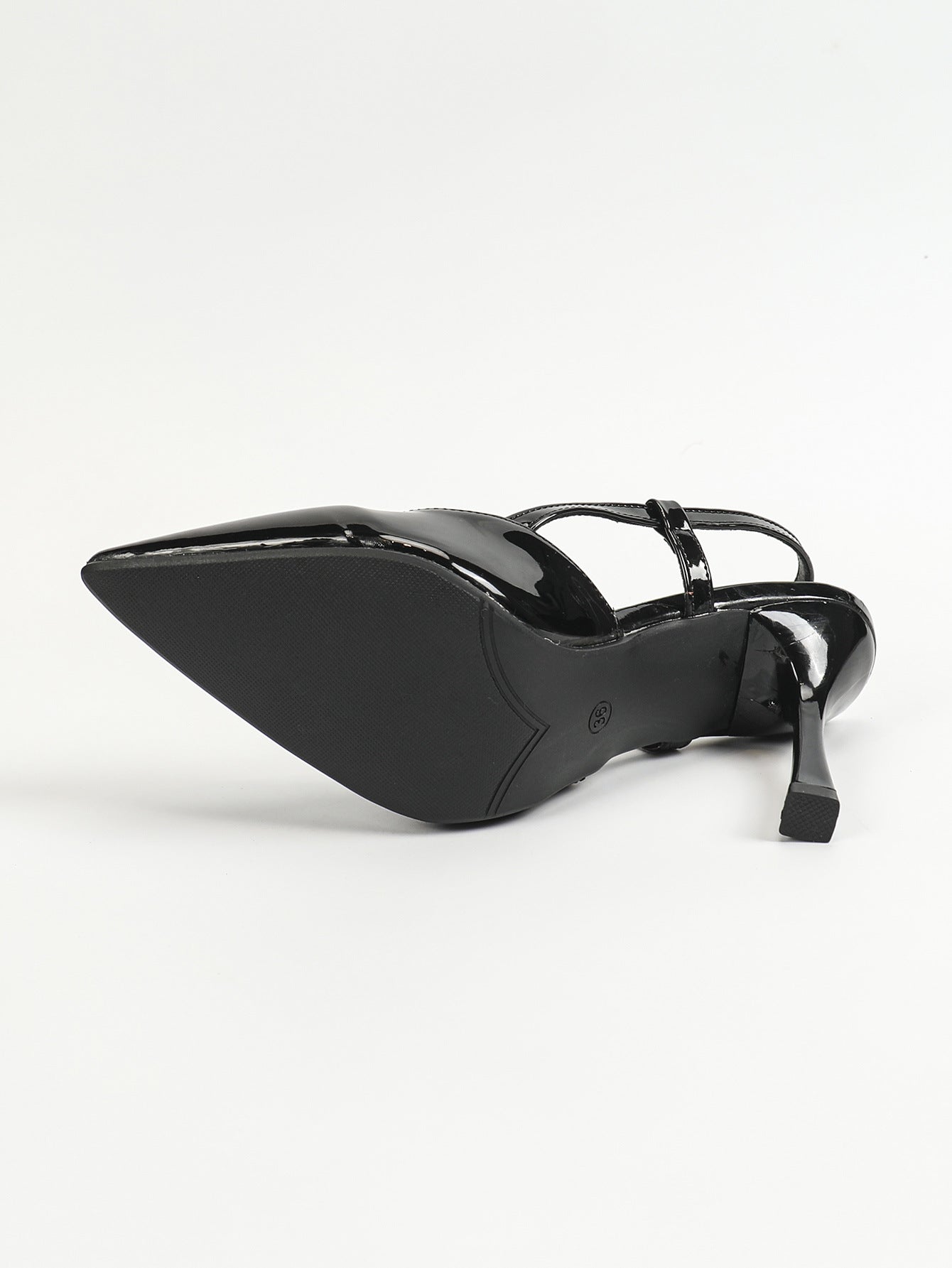 Simple Summer High Heels Shallow Mouth Pointed Toe Hollowed Back Empty Back Strap Strap Sandals High Heel