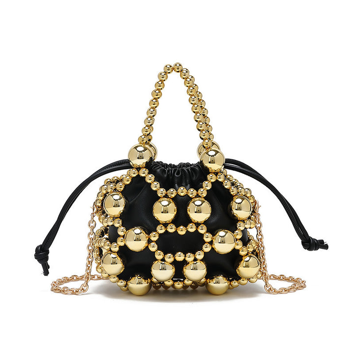 Special Interest Design Beaded Bag Fashionable All Match Exquisite Hollow Out Cutout Beads Woven Bag High Grade Portable Shoulder Messenger Bag - GLAMWEARS