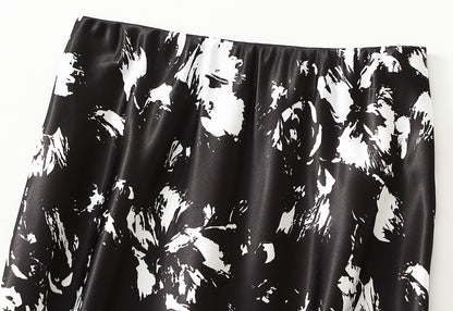 Printed Fishtail Skirt Women Summer Thin Elegant Slim Fit Slimming Hip Wrapped Dress