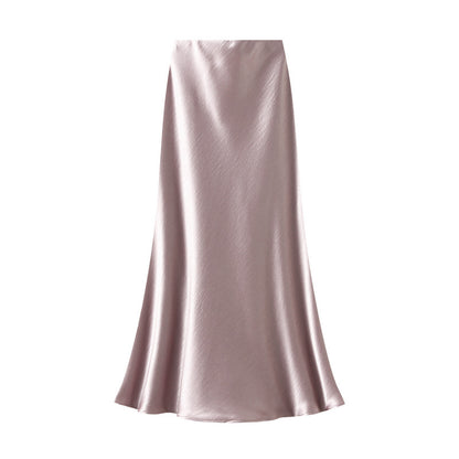 Chinese Three Dimensional Floral Long Skirt Summer Satin Slimming Dress Maxi Dress