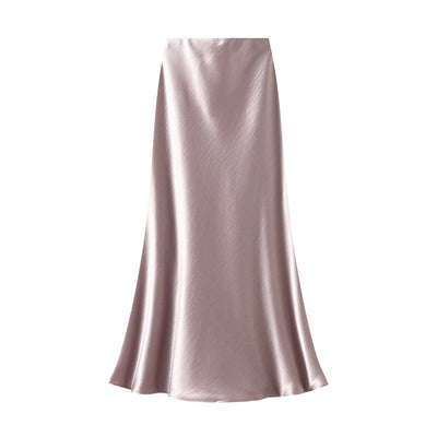 Chinese Three Dimensional Floral Long Skirt Summer Satin Slimming Dress Maxi Dress
