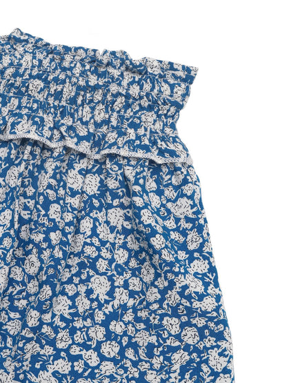 Summer Ethnic Floral Skirt Tassel Lace Printing Short Skirt for Women