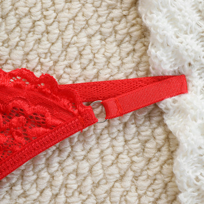 Lace Bra Set Sexy Lingerie Push up Girl Triangle Cup Comfortable Big Breasts Sexy Pajamas