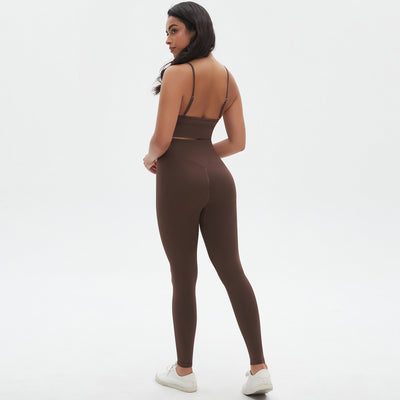 Knit Breathable Yoga Clothes Sexy Beauty Back Sports Bra High Waist Shaping Tights Fitness Suit