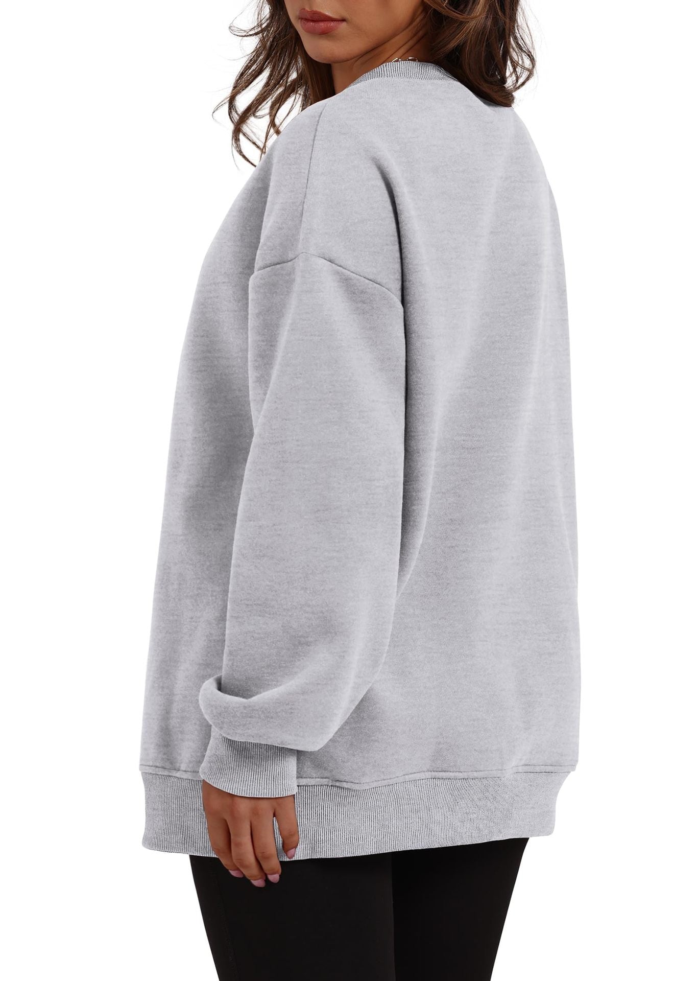 Autumn Winter Women round Neck Long Sleeved Sweatshirt Pullover Fleece Sweater