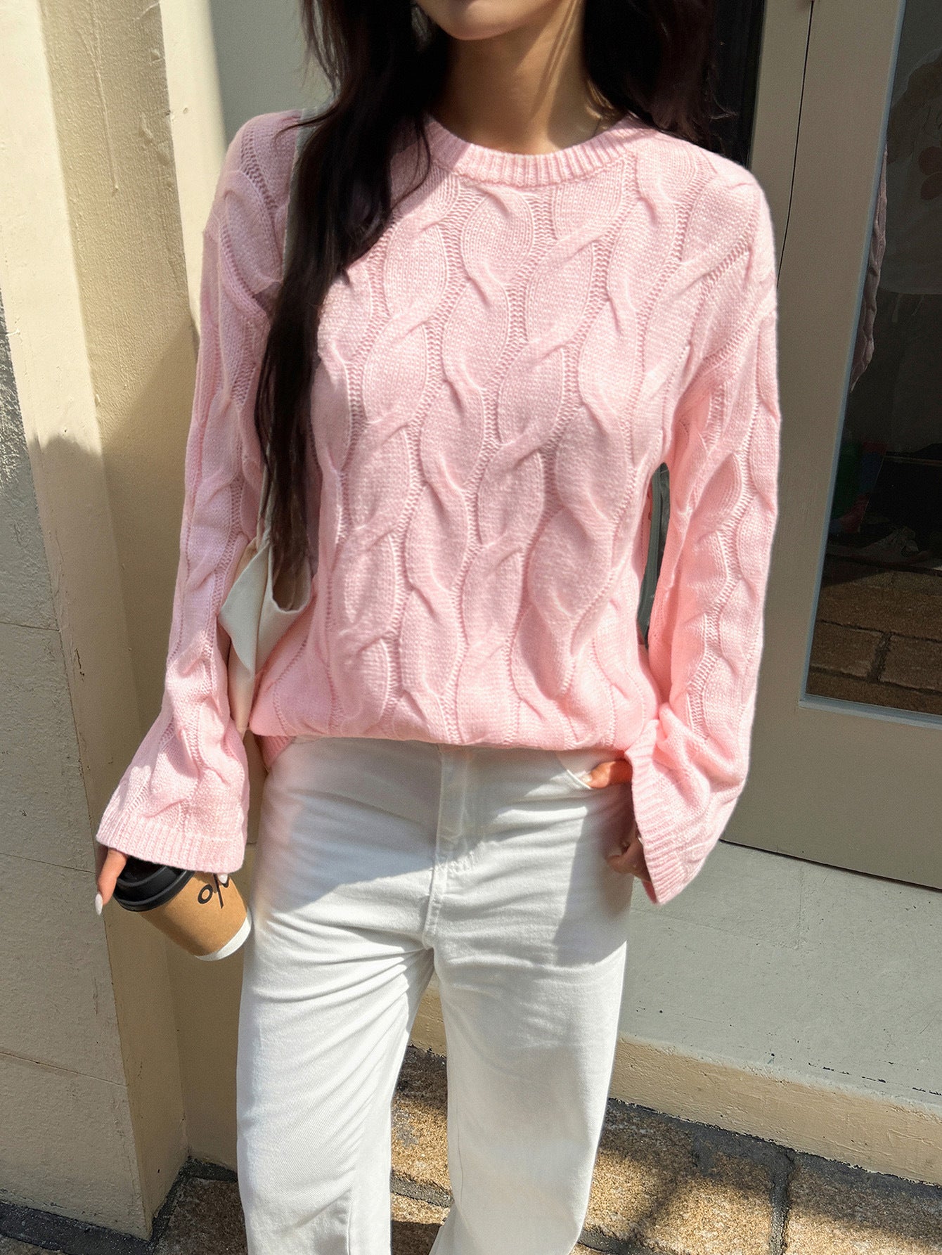 Women Casual Minimalist Long Sleeve Solid Color Vest Sweater