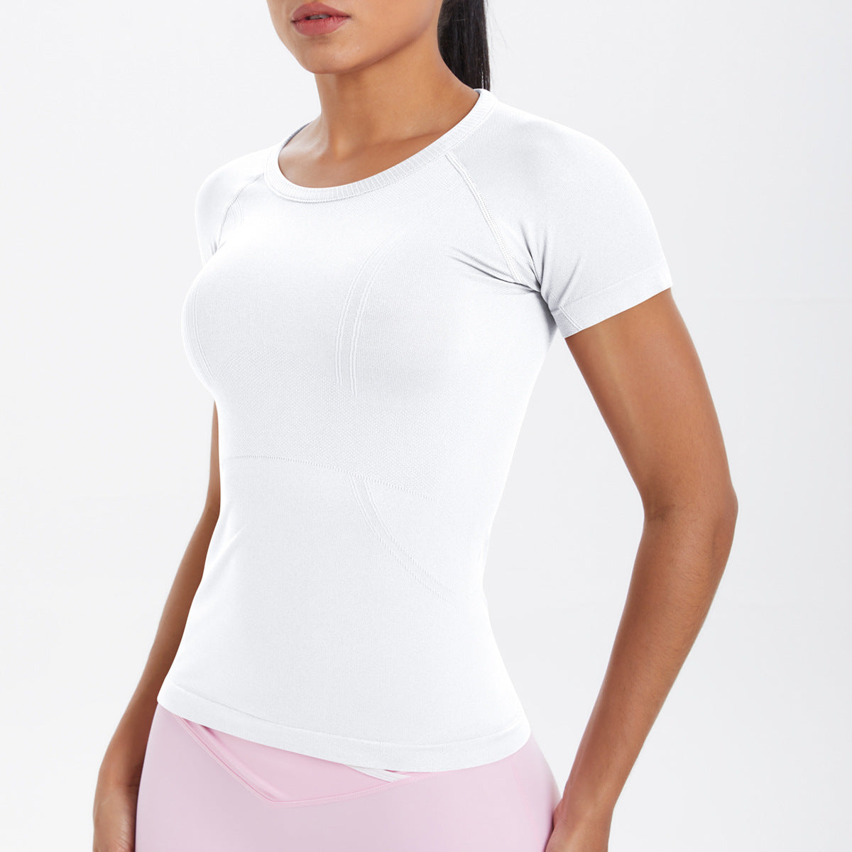 Women Short Sleeve round Neck Exercise T shirt Running Fitness Top Skin Friendly Slim Breathable Yoga Short Sleeve