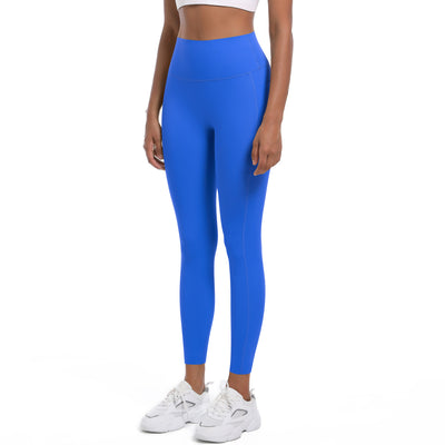 High Strength Skinny Yoga Pants Seamless High Waist Belly Contracting Sports Trousers High Elastic Side Pocket Quick-Drying Fitness Pants