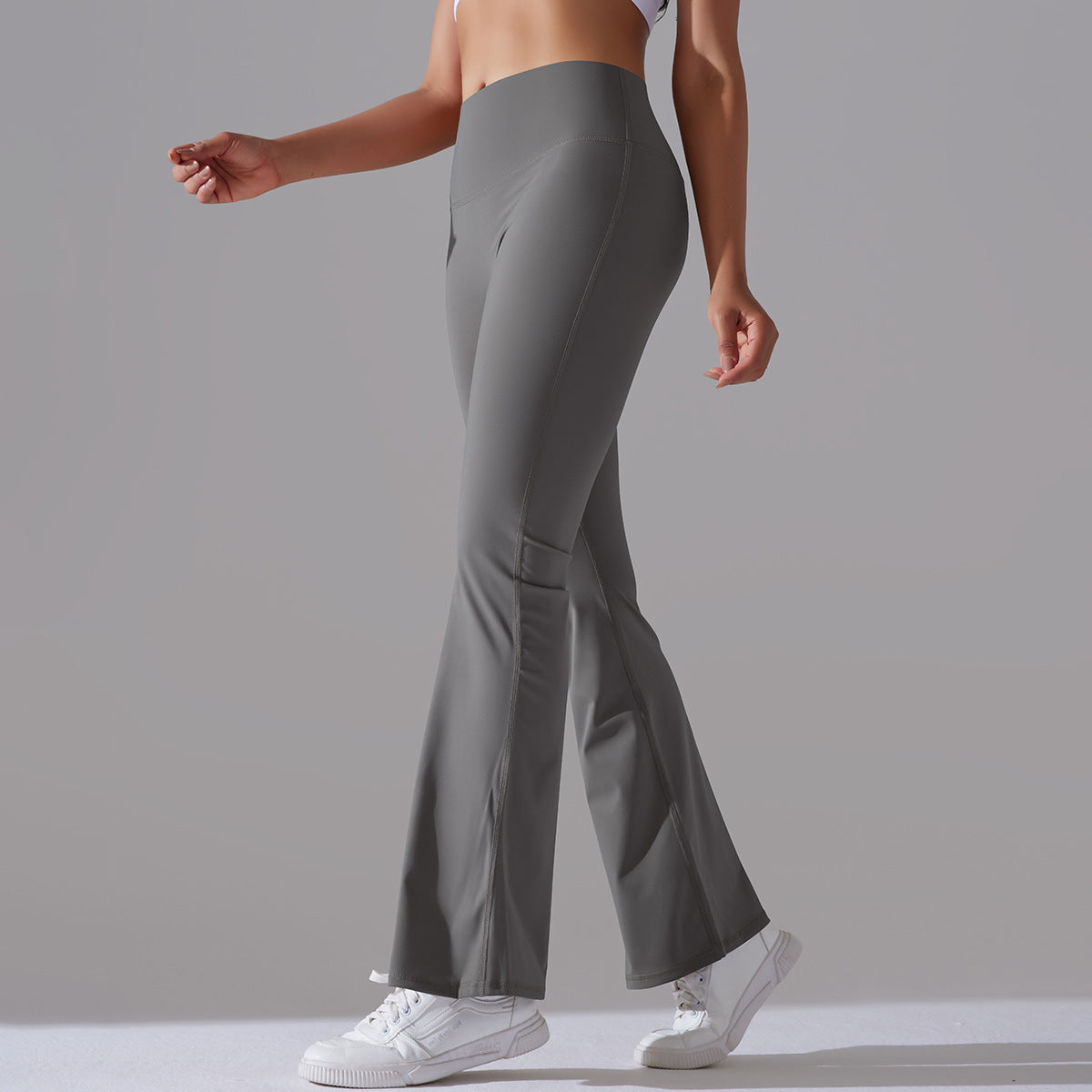 Classic Solid Color Bell Bottom Pants Yoga Pants Women Slim Fit Hip High Waist Elastic Training Wide Leg Pants Fitness Pants