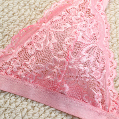 Lace Bra Set Sexy Lingerie Push up Girl Triangle Cup Comfortable Big Breasts Sexy Pajamas