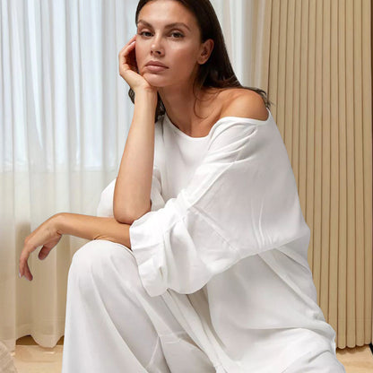 Fall Arrival Loose Casual Simple Homewear Modal Long Sleeved Trousers Women Pajamas