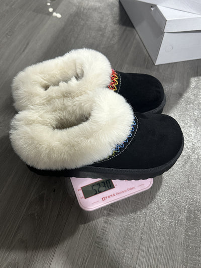 Winter Knitted Belt Wool Mouth Short Snow Boots Women Thick Bottom Thickened Fleece lined Platform Slip on Cotton Shoes