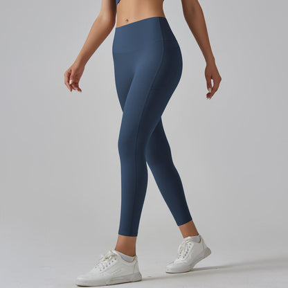High-Strength Skinny Yoga Pants Composite High Waist Belly Contracting Sports Trousers High Elastic Ultra Thin Quick Drying Fitness Pants for Women