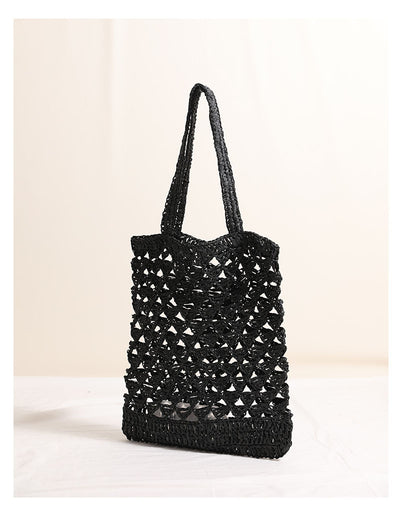One Shoulder Straw Bag Casual Hollow Out Cutout out Woven Bag Vacation Beach Bag Women Bag