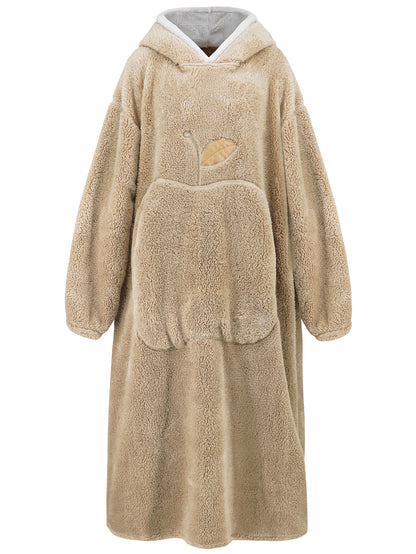 Women Clothing Laid Back Long Sleeve Pullover Coral Velvet Pajamas Coat Thickened Thermal Flannel Long Pajamas