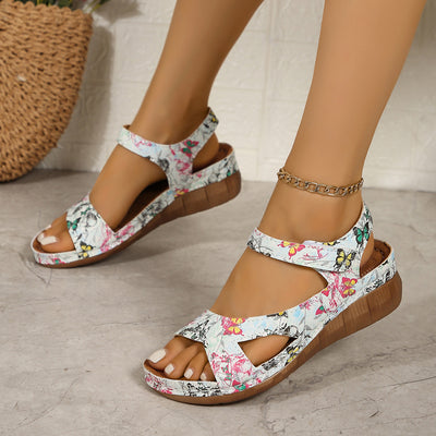 Velcro Platform Sandals Women Wedge Open Toe Beach Slippers