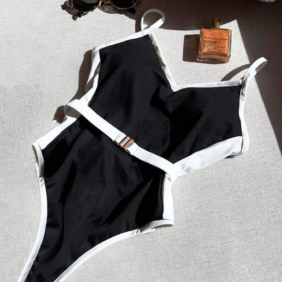 One Piece Swimsuit for Women Bikini Lady Sexy Stitching Swimwear Bikini Women
