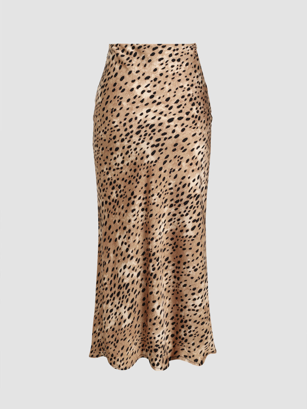 LEOPARD PRINT DRAWSTRING SPLIT MAXI SKIRT
