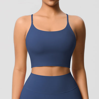 Yoga Jacket Sports Solid Color Underwear with Chest Pad Thin Strap Beauty Back Fitness Vest Camisole Yoga Clothes