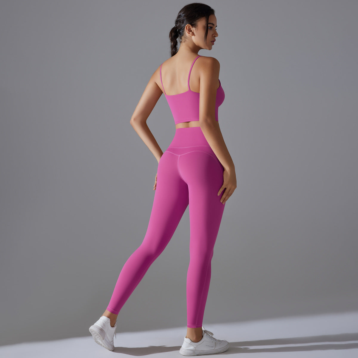 Nude Feel Skin Friendly Vest Yoga Clothes High Strength Workout Clothes Pilates Running Sports Sling Top Set