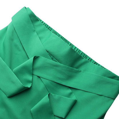 Belt Lace Sheath Fishtail Skirt High Waist Sexy Irregular Asymmetric Skirt