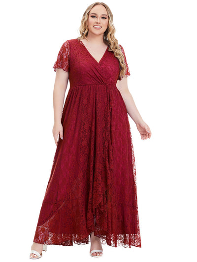 Plus Size Women Clothes Evening Dress Lace Bridesmaid Dress