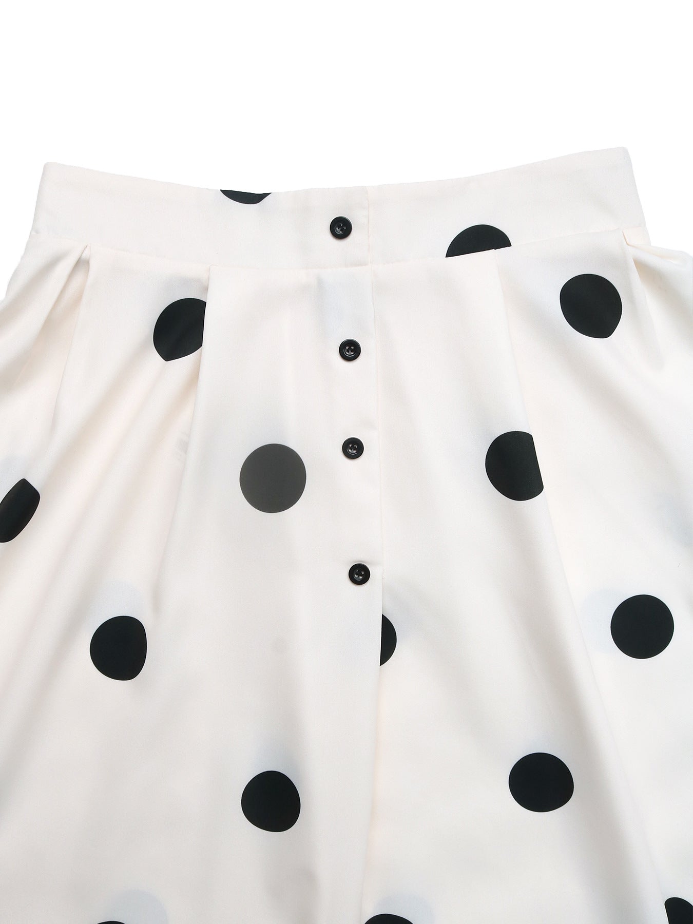 Summer Mid Length Umbrella Skirt Polka Dot Skirt Elastic Elegant Retro A line Skirt
