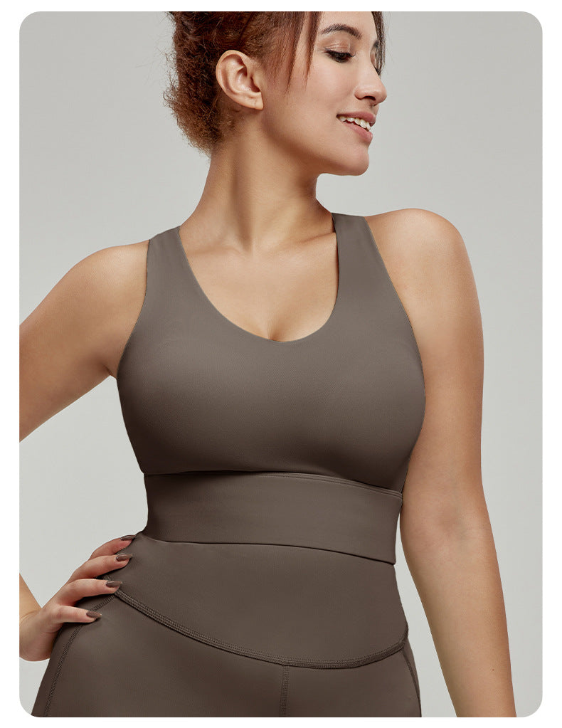 Yoga Clothes plus Size Underwear Breast Holding Pilates Fitness Workout Top Big Chest Small Sports Vest Women