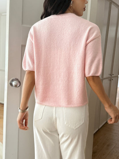 Women Casual Holiday Atmosphere Short Sleeve Sweater