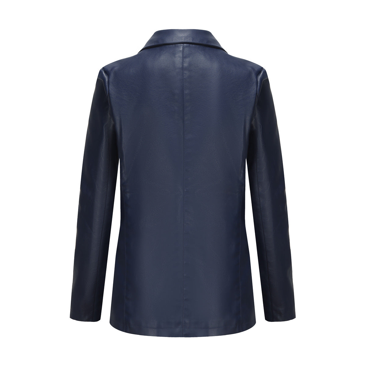 Small Long Sleeved Coat Women Single Button Office Casual Solid Color Leather Coat