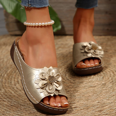 Women Shoes Spring Summer Floral Toe Baring Sandal Women Sandals